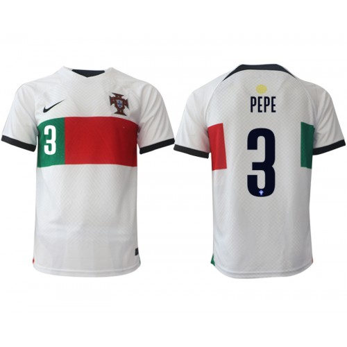 Portugalia Pepe #3 Koszulka Wyjazdowych MŚ 2022 Krótki Rękaw